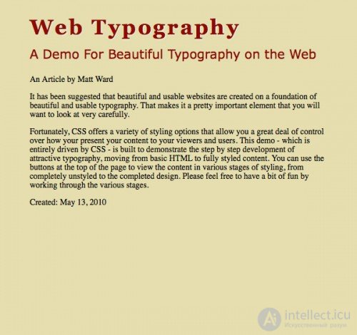   Typography, web typography basics 