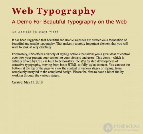   Typography, web typography basics 