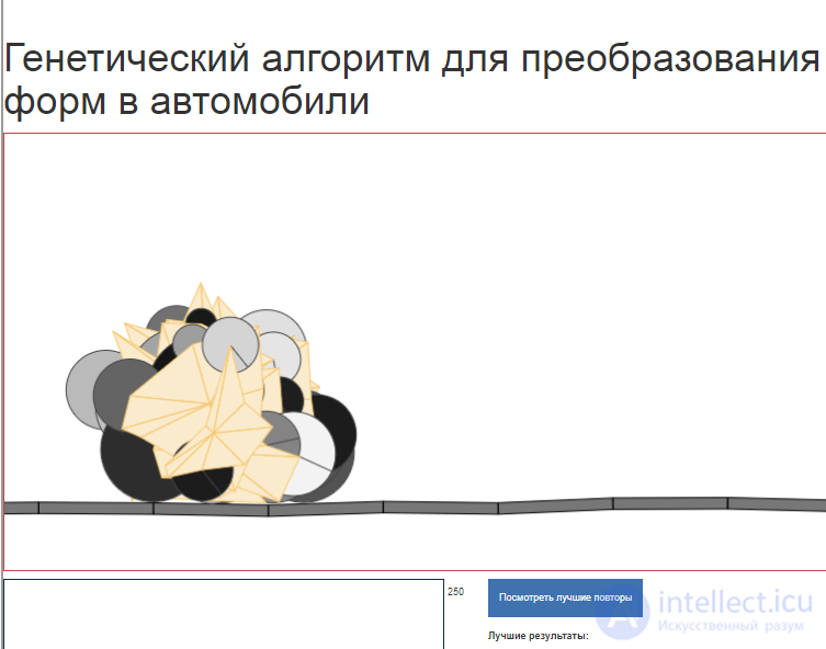Genetic Algorithm That Turns Random Two-Wheeled Shapes into Cars