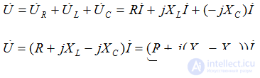 Consecutive connection of elements in a sinusoidal current circuit: RLC circuit