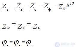   The connection of the windings of the source and phases of the receiver with a star with a neutral wire 