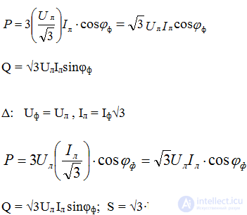 Three-phase power at balanced load