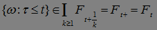 Filtration. Markov Times, Stopping Time. Examples