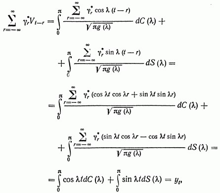 Spectral density. The moving-average process as a process possessing a spectral density.