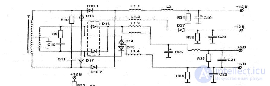   3.1.  TROUBLESHOOTING SYSTEM SYSTEM 3.1.1.  FEATURES OF THE TYPICAL SCHEME OF BP PC.  MAIN CRITERIA FOR POWER SUPPLY DIAGNOSTICS. 