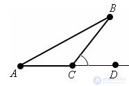   The outer corners of the triangle 