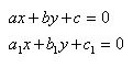   The coordinates of the point of intersection of straight lines 