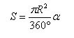   Area of ​​a circular sector 