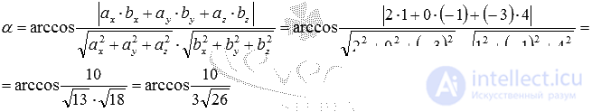   Angle between intersecting straight lines 