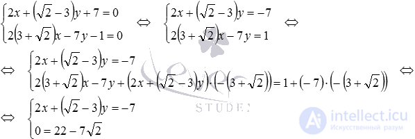   The coordinates of the point of intersection of two straight lines are examples of finding. 