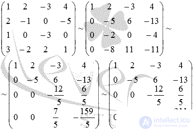   The coordinates of the point of intersection of two straight lines are examples of finding. 