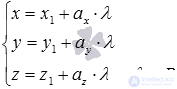   The coordinates of the point of intersection of a line and a plane are examples of finding. 