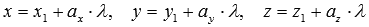   The coordinates of the point of intersection of a line and a plane are examples of finding. 