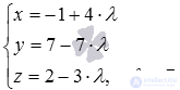   The coordinates of the point of intersection of a line and a plane are examples of finding. 