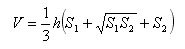   The volume of the truncated pyramid 