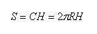   The surface area of ​​the cylinder 