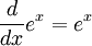   Derivatives table, logarithmic and exponential functions 