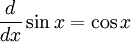   Derivatives table, trigonometric functions 