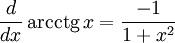   Derivatives table, trigonometric functions 