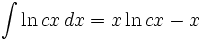   The integral table, the integral of the logarithmic function 