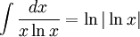   The integral table, the integral of the logarithmic function 