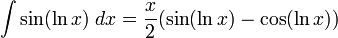   The integral table, the integral of the logarithmic function 