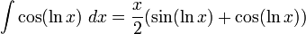   The integral table, the integral of the logarithmic function 