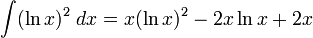   The integral table, the integral of the logarithmic function 