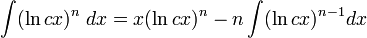   The integral table, the integral of the logarithmic function 