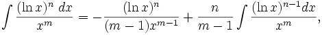   The integral table, the integral of the logarithmic function 