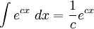   The integral table, the integral of the exponential function.  The improper integral. 