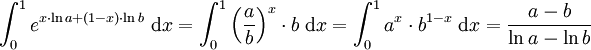   The integral table, the integral of the exponential function.  The improper integral. 