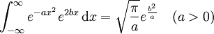   The integral table, the integral of the exponential function.  The improper integral. 