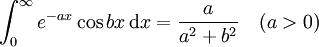   The integral table, the integral of the exponential function.  The improper integral. 