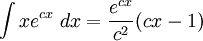   The integral table, the integral of the exponential function.  The improper integral. 