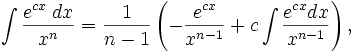   The integral table, the integral of the exponential function.  The improper integral. 