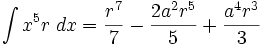   Table of integrals, integral of irrational function 