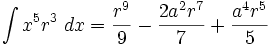   Table of integrals, integral of irrational function 