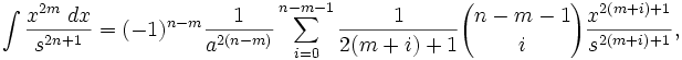   Table of integrals, integral of irrational function 