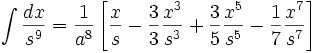   Table of integrals, integral of irrational function 