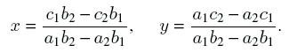   A system of two linear algebraic equations 