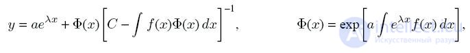   Special Riccati equation, case 12 y = f (x) y2 - aeλxf (x) y + aλeλx. 