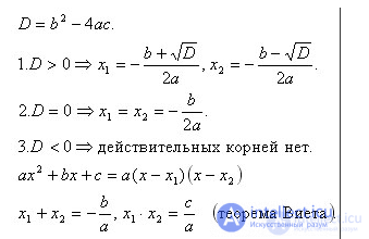 Quadratic Equation ax² + bx + c = 0 (a ≠ 0) and Vietas Theorem