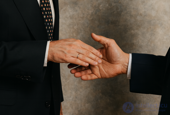 5. Open and hidden gesture language, types of handshakes