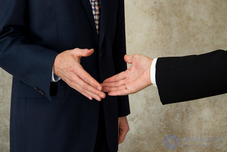 5. Open and hidden gesture language, types of handshakes