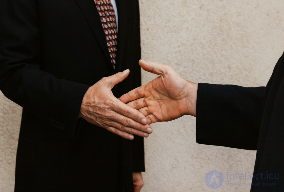 5. Open and hidden gesture language, types of handshakes