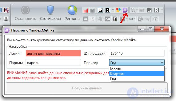   Yandex Metric: automated data collection in Key Collector 