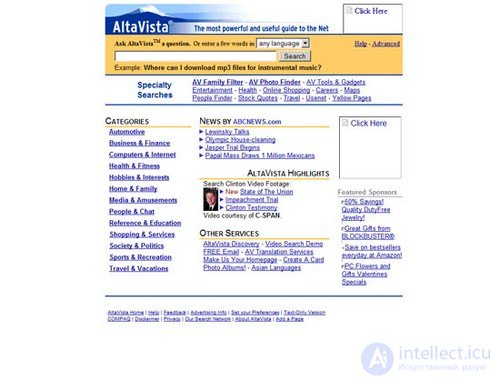   Popular search engines in the 90s: then and now 