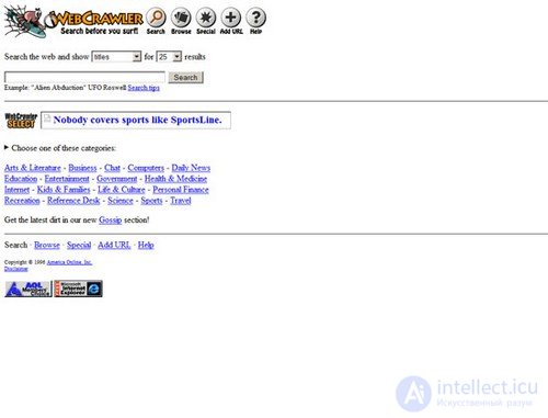   Popular search engines in the 90s: then and now 