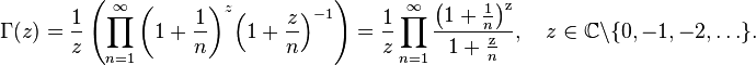   Gamma function 